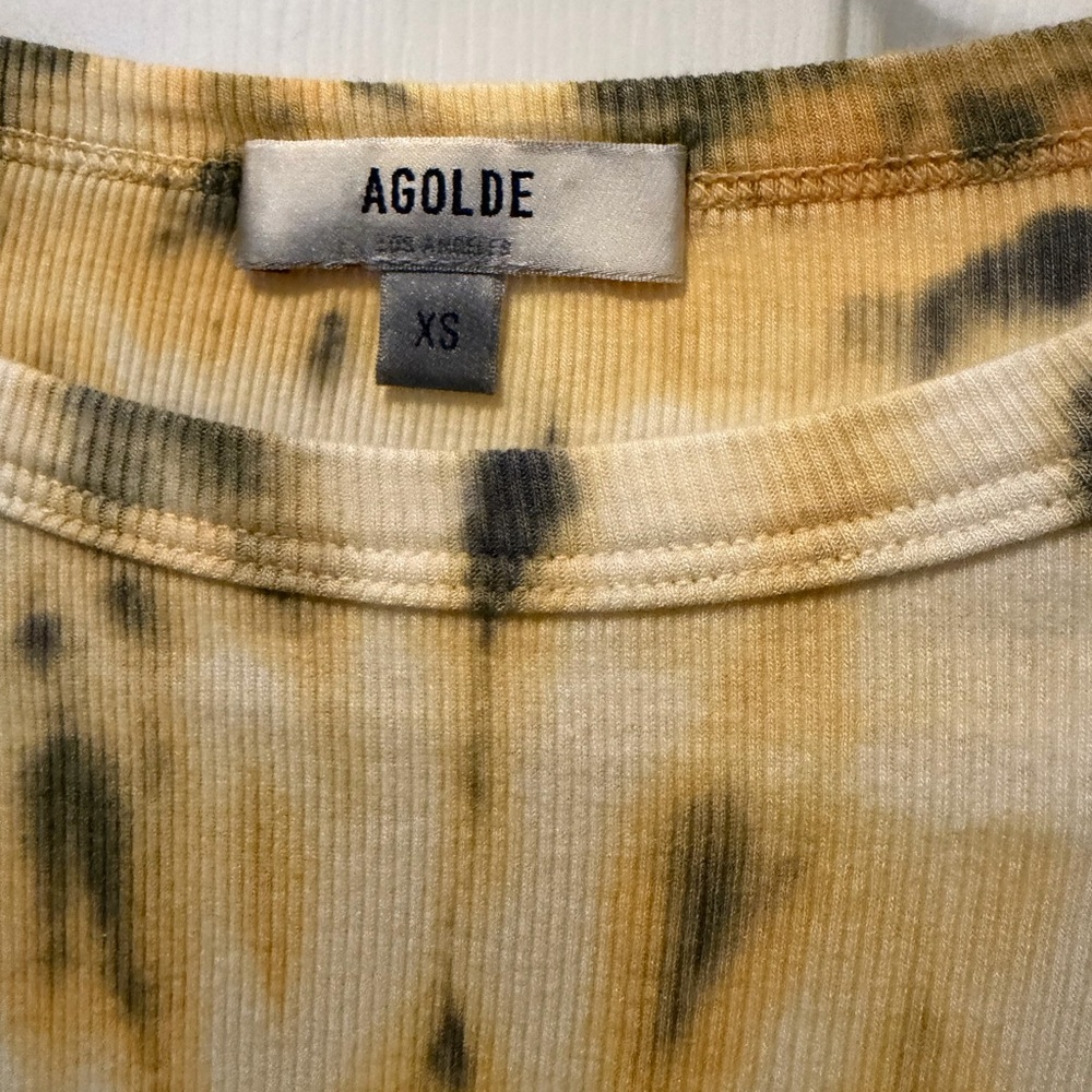 AgoldeYellow and Black Tie-Dye Women's Top - Picture 2 of 3